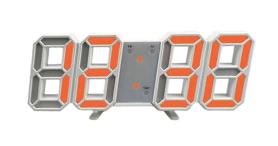 UB Ceas digital de birou 3D afisaj data ora si temperatura GH 8018 PORTOCALIU